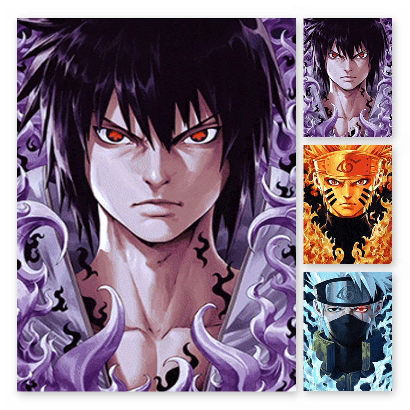 Naruto Sasuke Kakashi 3D Lenticular Poster 29.5x39.5cm - Nakama Lebanon