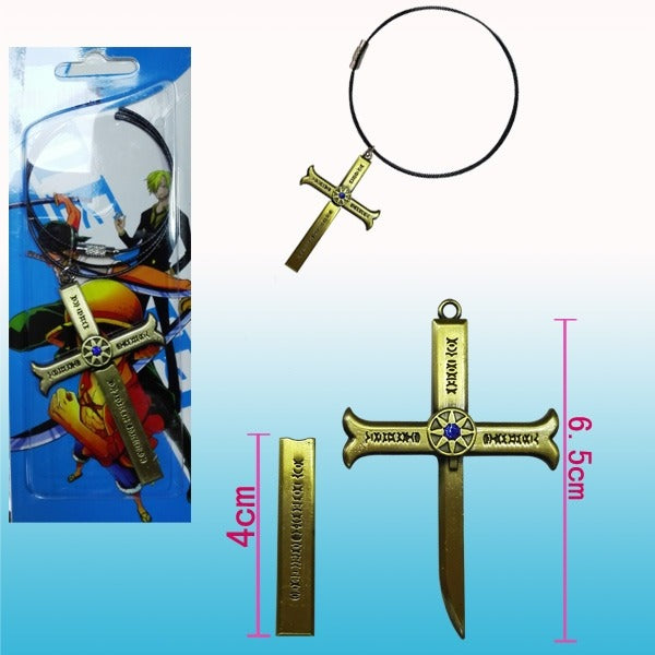 One Piece Mihawk Necklace Cross