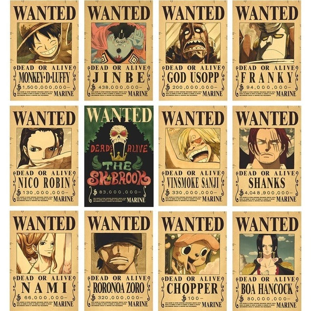 One Piece Wanted Poster Anime Merch 42x28.5cm - Nakama Lebanon