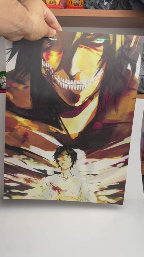 3D Poster Attack On Titan Eren Titan