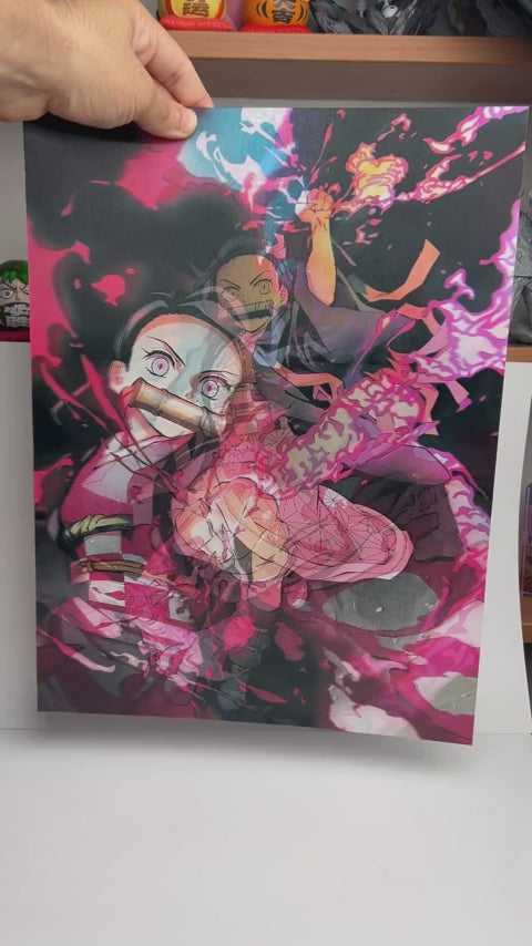 Demon Slayer Nezuko 3D Lenticular Poster 29.5x39.5cm - Nakama Lebanon